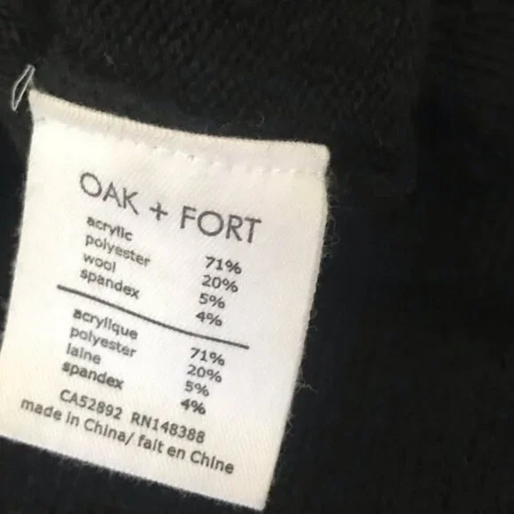 OAK + FORT Oversized Crop Mock Neck Wool Blnd Sweater Knit Turtleneck Boxy Top M - Picture 7 of 14